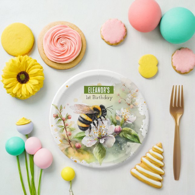 Frühlingsvibes Bumblebee - Geburtstagsparty - Pappteller (Von Creator hochgeladen)