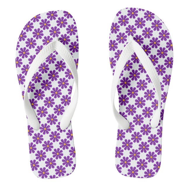 Frühlingsviolette Blumen Flip Flops (Fußbett)