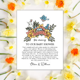 Frühlingsvögel Danke, Baby Shower Card Dankeskarte