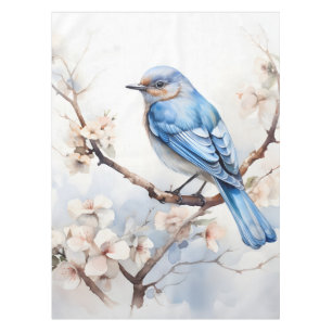 Frühlingsvogel im blühenden Baum Tischdecke