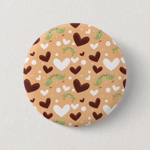 Frühlingsvögel Liebe Couple Sweet Chocolate Heart Button