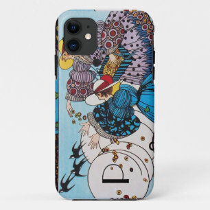 FRÜHLINGSVÖGEL / MODE-KOSTÜM DESIGNER MONOGRAMM iPhone 11 HÜLLE
