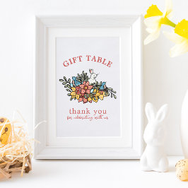 Frühlingsvögel und Bunny Baby Shower Geschenk Tafe Poster