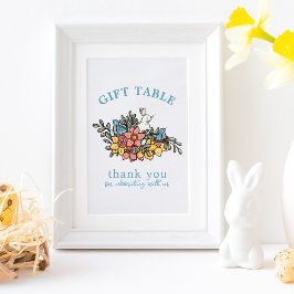 Frühlingsvögel und Bunny Baby Shower Geschenk Tafe Poster