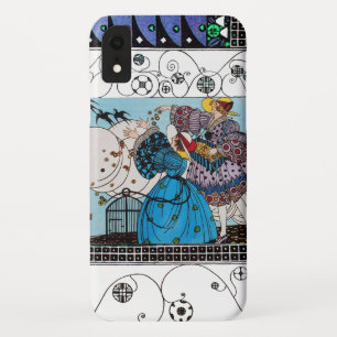 FRÜHLINGSVÖGEL UND SCHWUNG / MODEKOSTÜMDESIGNER iPhone XR HÜLLE
