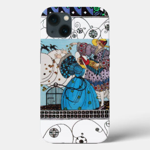 FRÜHLINGSVÖGEL UND SCHWUNG / MODEKOSTÜMDESIGNER iPhone HÜLLE