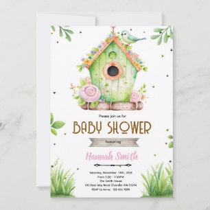 Frühlingsvogelnest-Baby-Shower-Einladung Einladung