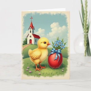 Frühlingsvogelstrauß-Szenenkarte Karte