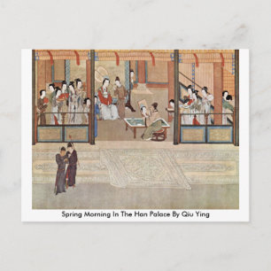 Frühlingsvormittag im Han-Palast von Qiu Ying Postkarte