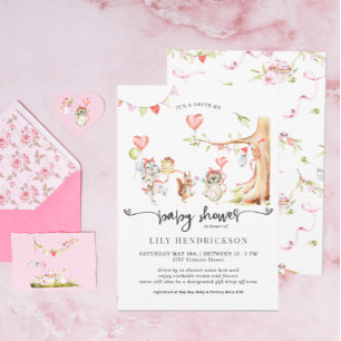 Frühlingswald   Drive-By-Baby-Shower-Einladung