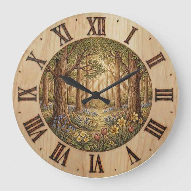 Frühlingswald - Wanduhr (Vorderseite)