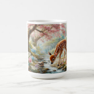 Frühlingswälder mit Ente und Fawn/Reh Kaffeetasse