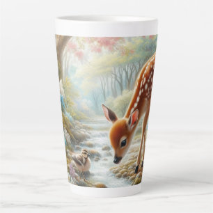 Frühlingswälder mit Ente und Fawn/Reh Milchtasse