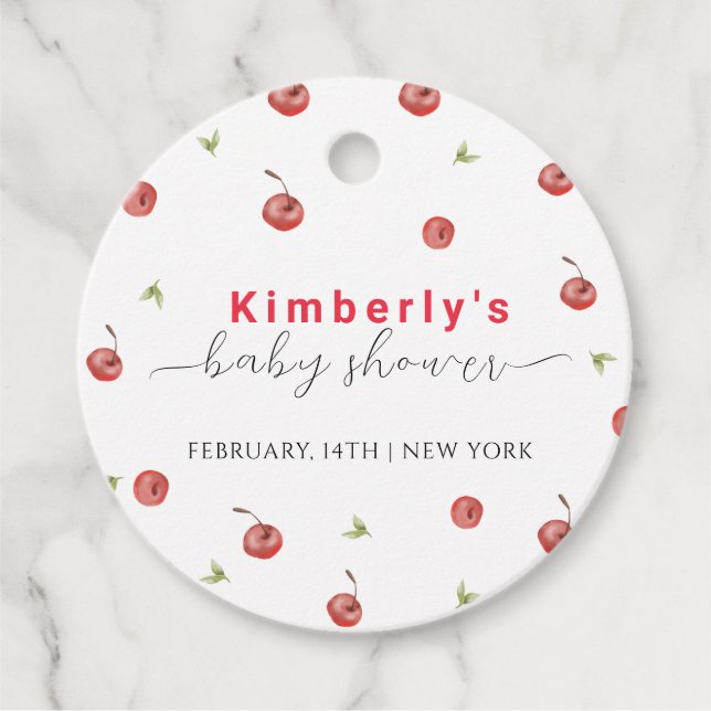 Frühlingswasser Kirsche Sweet Baby Dusche Geschenkanhänger (Vorderseite)