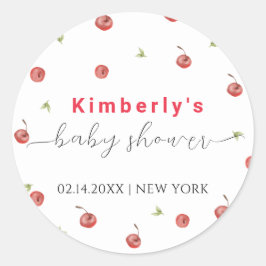 Frühlingswasser Kirsche Sweet Baby Dusche Runder Aufkleber