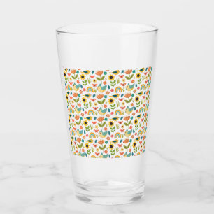 Frühlingswasserfarbe Blumenmuster Glas