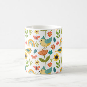 Frühlingswasserfarbe Blumenmuster Kaffeetasse