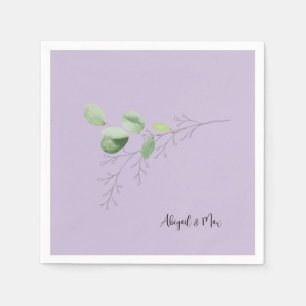 Frühlingswasserfarbe Handgezeichnet Foliage Lavend Serviette