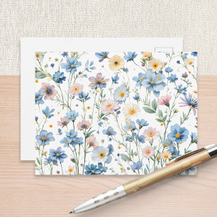 Frühlingswiese Blaue Wildblume Botanischer Garten Postkarte