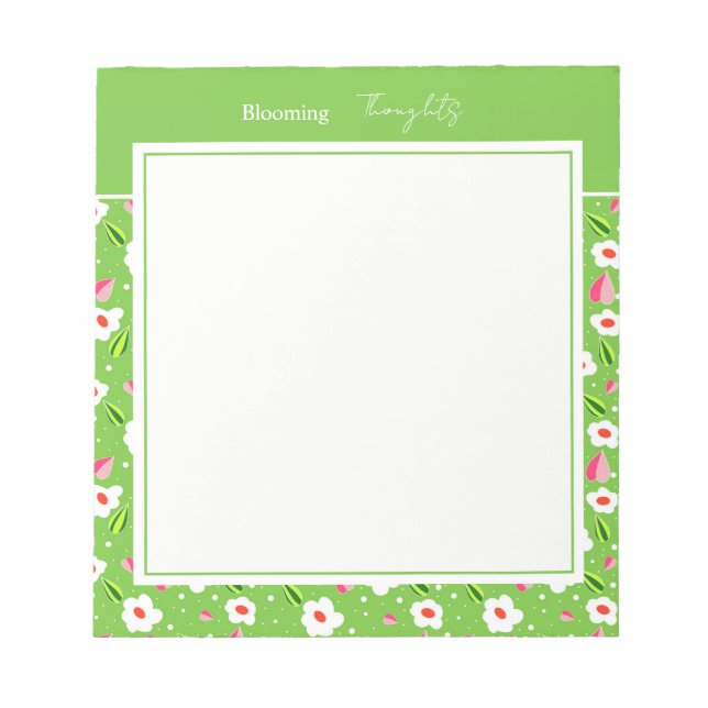 Frühlingswiese Whimsy-Blumenkollektion Notizblock (Vorderseite)