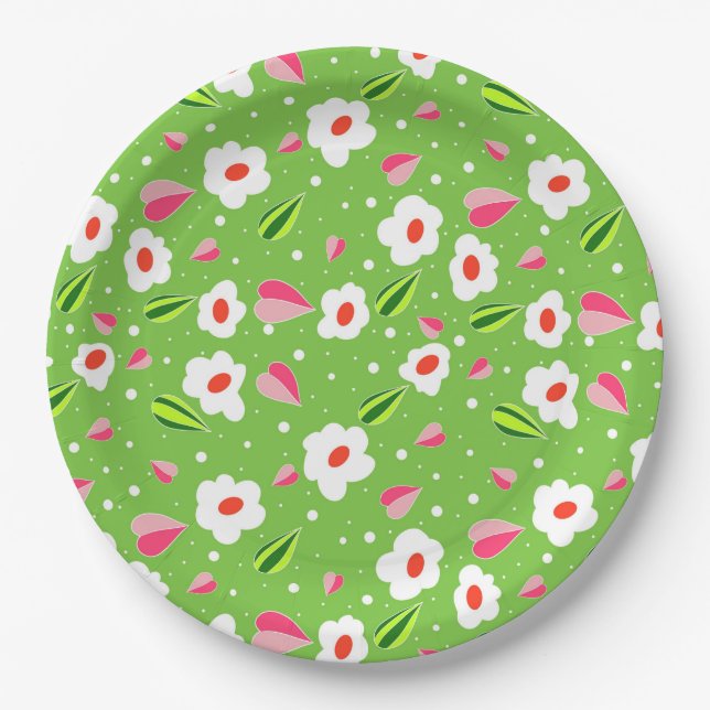 Frühlingswiese Whimsy Pappteller (Vorderseite)