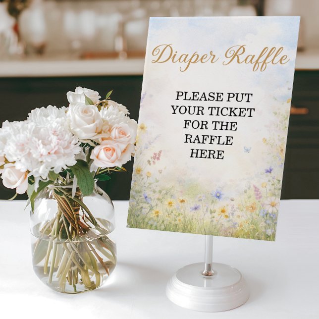 Frühlingswiese Windel-Raffle-Wildblumen-Schild Poster (Von Creator hochgeladen)