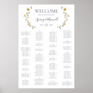 FrühlingsWildblume   Alphabetische Sitztabelle Poster