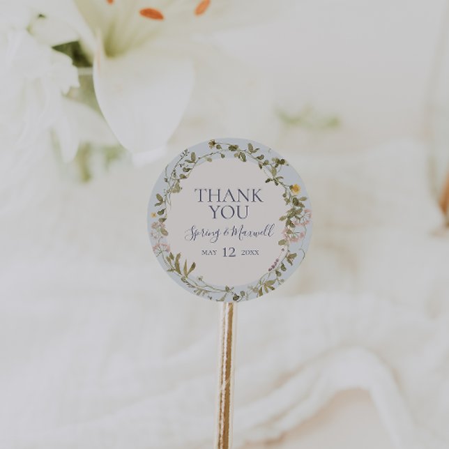 FrühlingsWildblume | Blue Vielen Dank für Ihr Inte Runder Aufkleber (Von Creator hochgeladen)