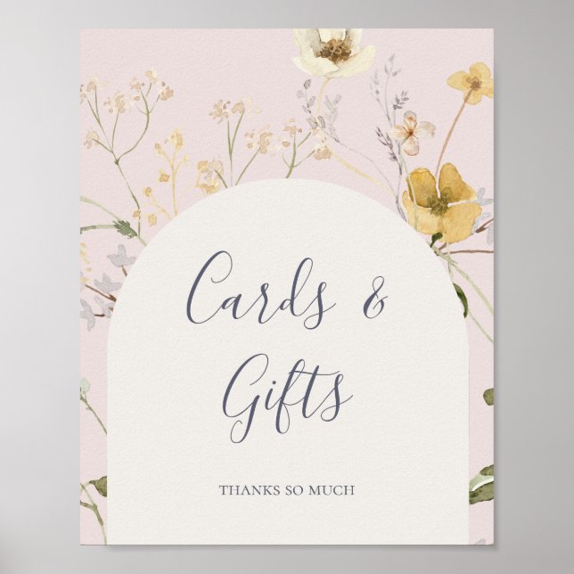 FrühlingsWildblume | Blush Cards und Giftzeichen Poster (Vorne)