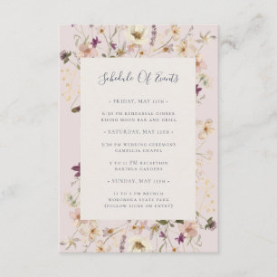 FrühlingsWildblume Blush Schedule of Events Card Begleitkarte