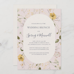 FrühlingsWildblume Blush Wedding Brunch Einladung