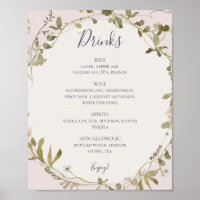 FrühlingsWildblume | Blush Wedding Drinks Menu Pos