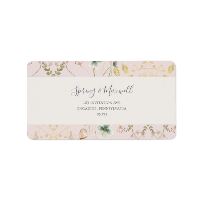 FrühlingsWildblume | Blush Wedding RSVP-Adresse Adressaufkleber (Vorne)