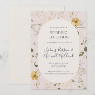 Frühlingswildblume   Hochzeitsempfang in Rosa Einladung
