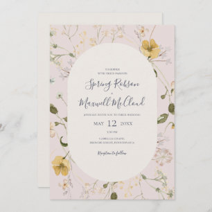 FrühlingsWildblume Lässige Hochzeit mit Blush Einladung