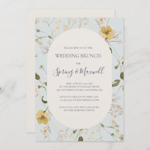 FrühlingsWildblume   Light Blue Wedding Brunch Einladung
