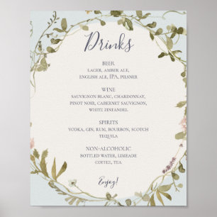 FrühlingsWildblume   Light Blue Wedding Drinks Men Poster