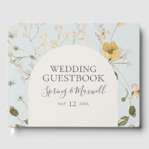 FrühlingsWildblume Light Blue Wedding Guest Book Gästebuch