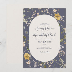 FrühlingsWildblume Lila Lässige Hochzeit Einladung