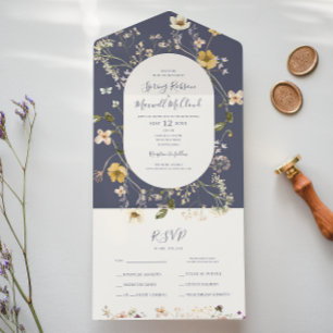 FrühlingsWildblume   Lila Siegel und Senden All In One Einladung