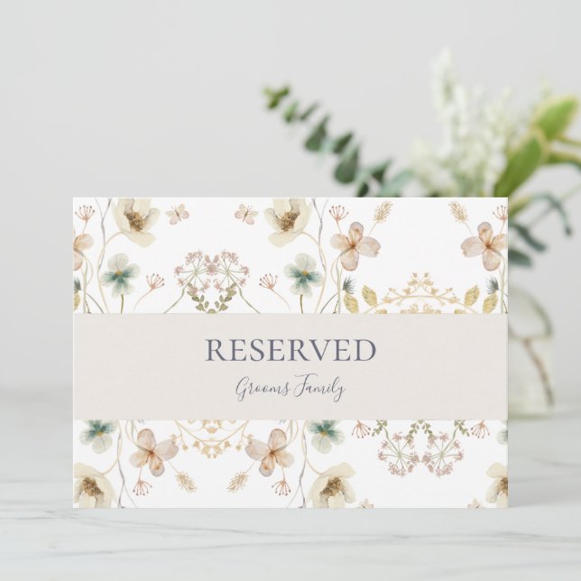 FrühlingsWildblume | Weißes Zeichen (Stehend Vorderseite)