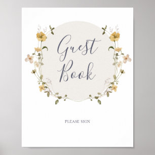 FrühlingsWildblume   White Guest Book Sign Poster