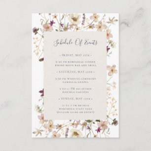 FrühlingsWildblume White Schedule of Events Card Begleitkarte