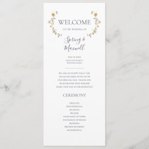 FrühlingsWildblume   White Wedding Program Programm