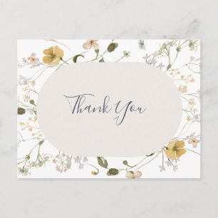 FrühlingsWildblume   White Wedding Vielen Dank Postkarte