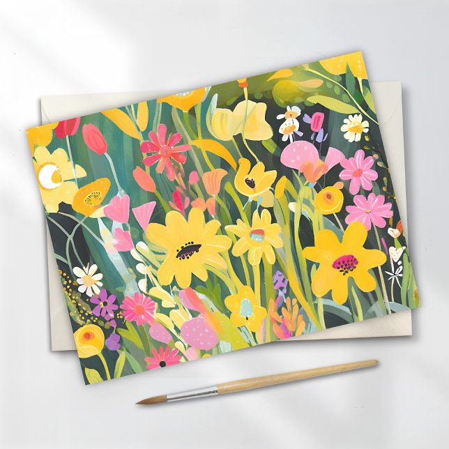 FrühlingsWildblumen | Aquarellmalerei Postkarte (Von Creator hochgeladen)