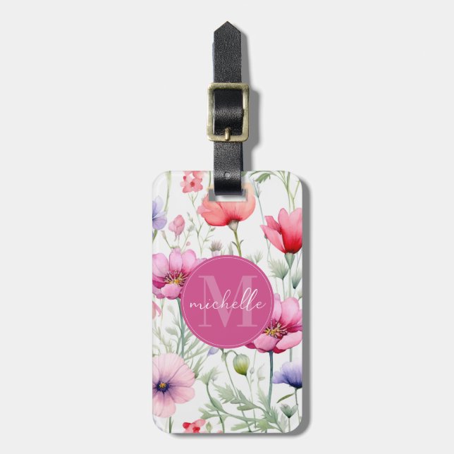 Frühlingswildblumen Blumen Gepäckanhänger (Vorderseite vertikal)