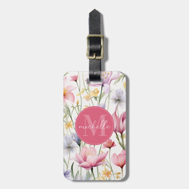 Frühlingswildblumen Blumen Gepäckanhänger (Vorderseite vertikal)