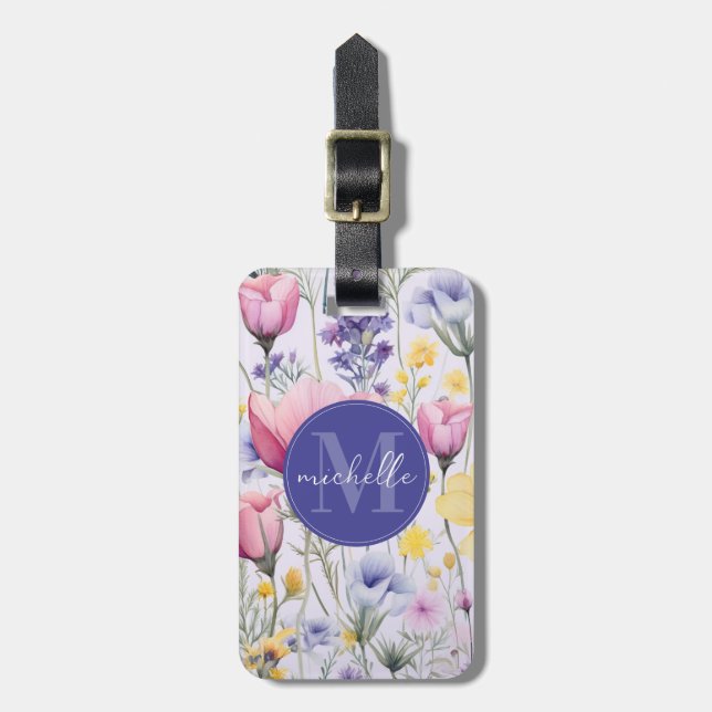 Frühlingswildblumen Blumen Gepäckanhänger (Vorderseite vertikal)