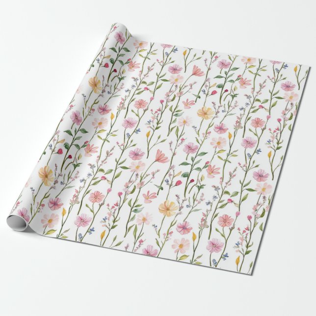 Frühlingswildblumen-Geschenkverpackungspapier für  Geschenkpapier (Ungerollt)